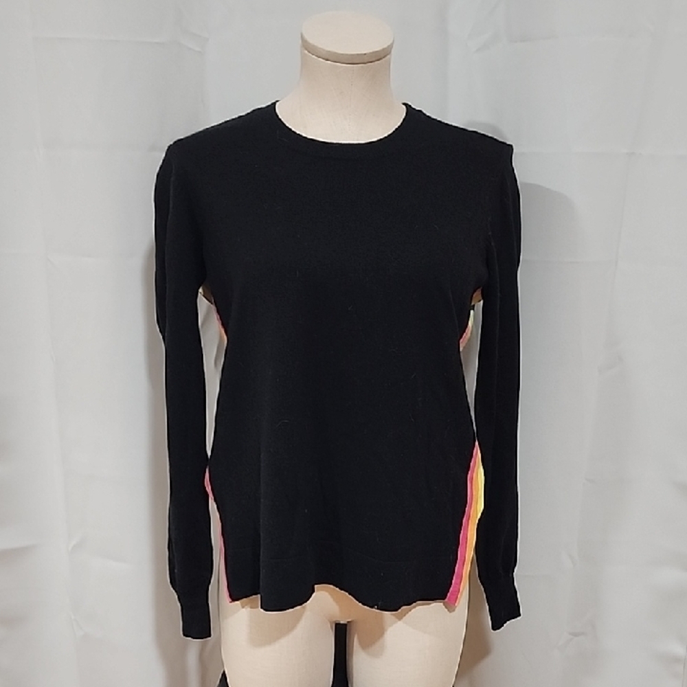 Elliott Lauren Black Sweatshirt with Colorful Side Accents